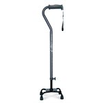 Canne quadripode base large - Noire