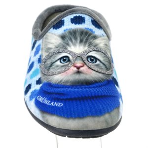 Pantoufle Grunland, C2429, Chat Bleu