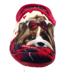Pantoufle Grunland, C14208, chien Rose
