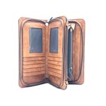 Zac, Portefeuille en Cuir VG, Courroie, Tabac / Cognac