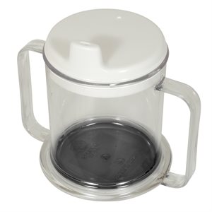 Tasse à anse double avec couvercle / base antidérapante