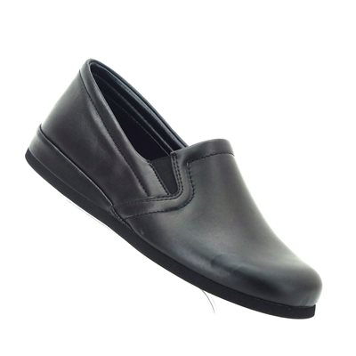 Pantoufle, Rohde, 6402-90, Cuir, Noir Pantoufle, Rohde, 6402-90, Cuir, Noir