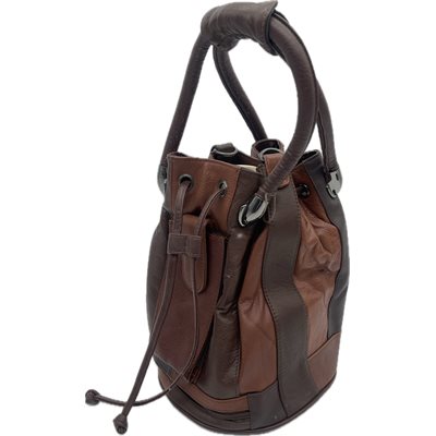 Bourse, Cuir véritable 2 ton de brun Bourse, Cuir véritable 2 ton de brun