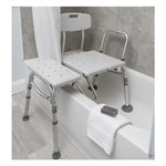 Banc de transfert de bain avec guide de rideau.
